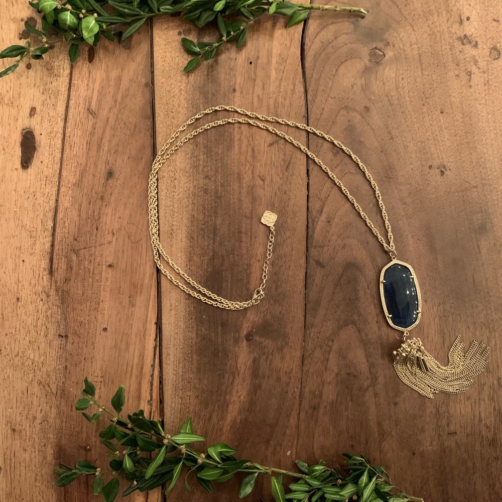 Kendra Scott Rayne Necklace in Navy (w travel bag)